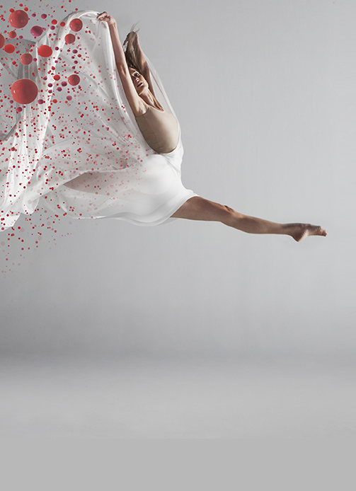 A woman dancing and breaking free from focusing only on her platelet count