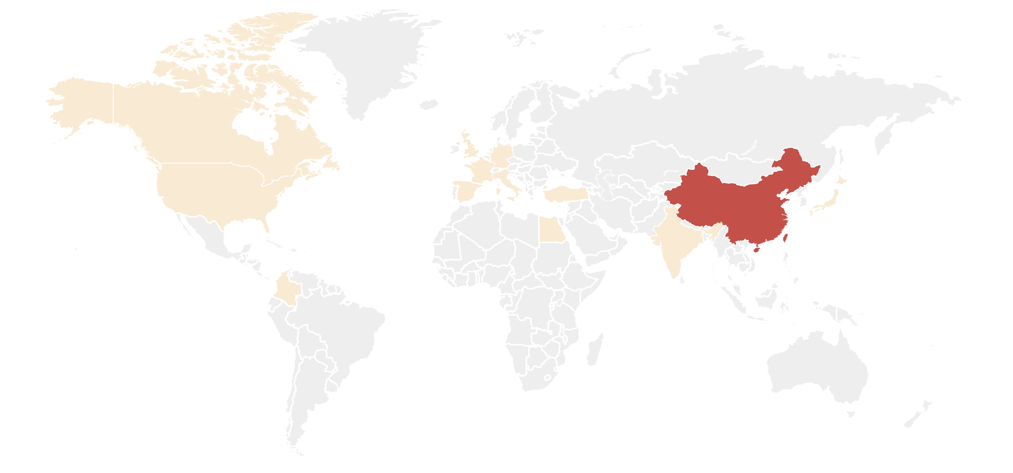 A map of the countries that participated in a survey about ITP symptoms,
how ITP affects people’s daily lives, and treatment