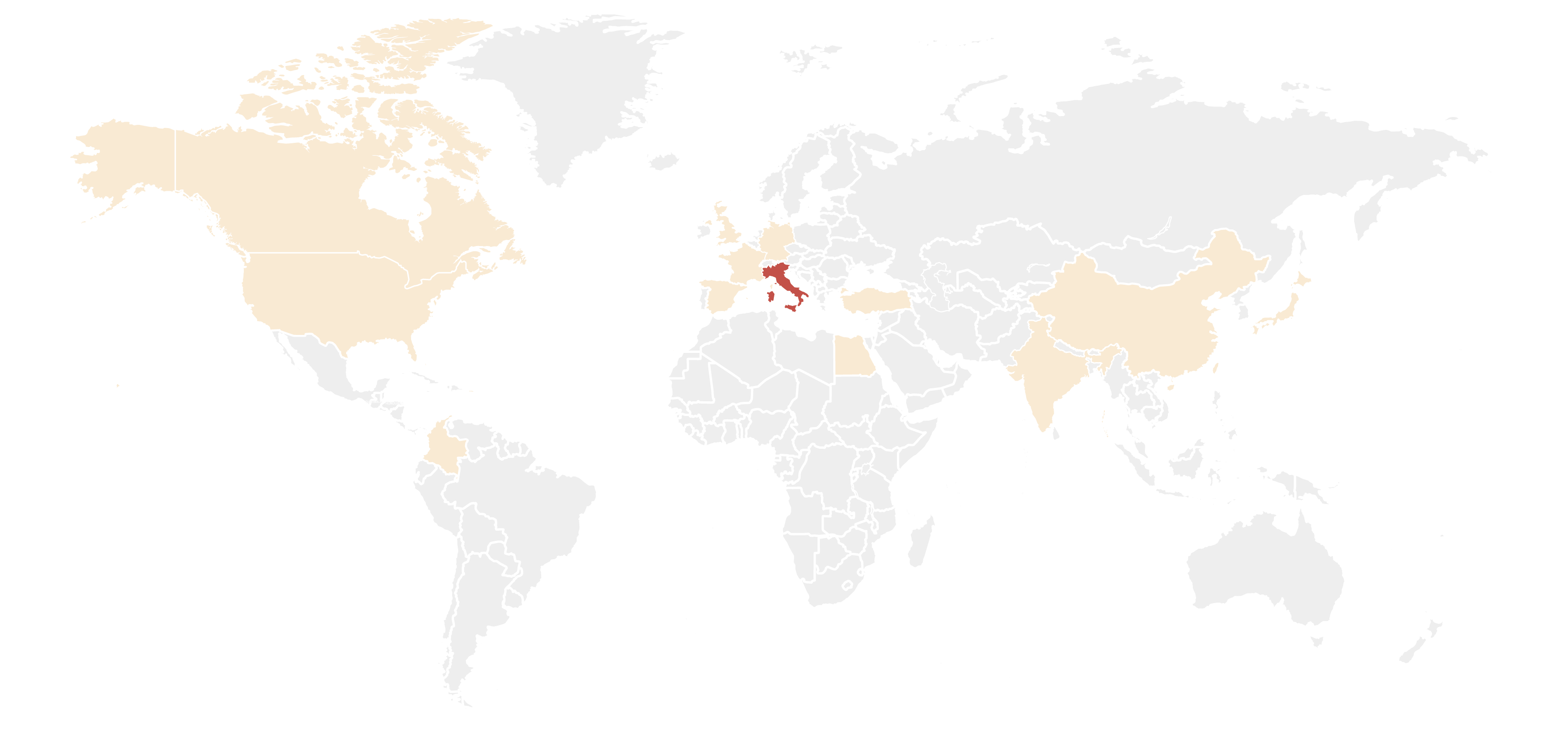 A map of the countries that participated in a survey about ITP symptoms,
how ITP affects people’s daily lives, and treatment