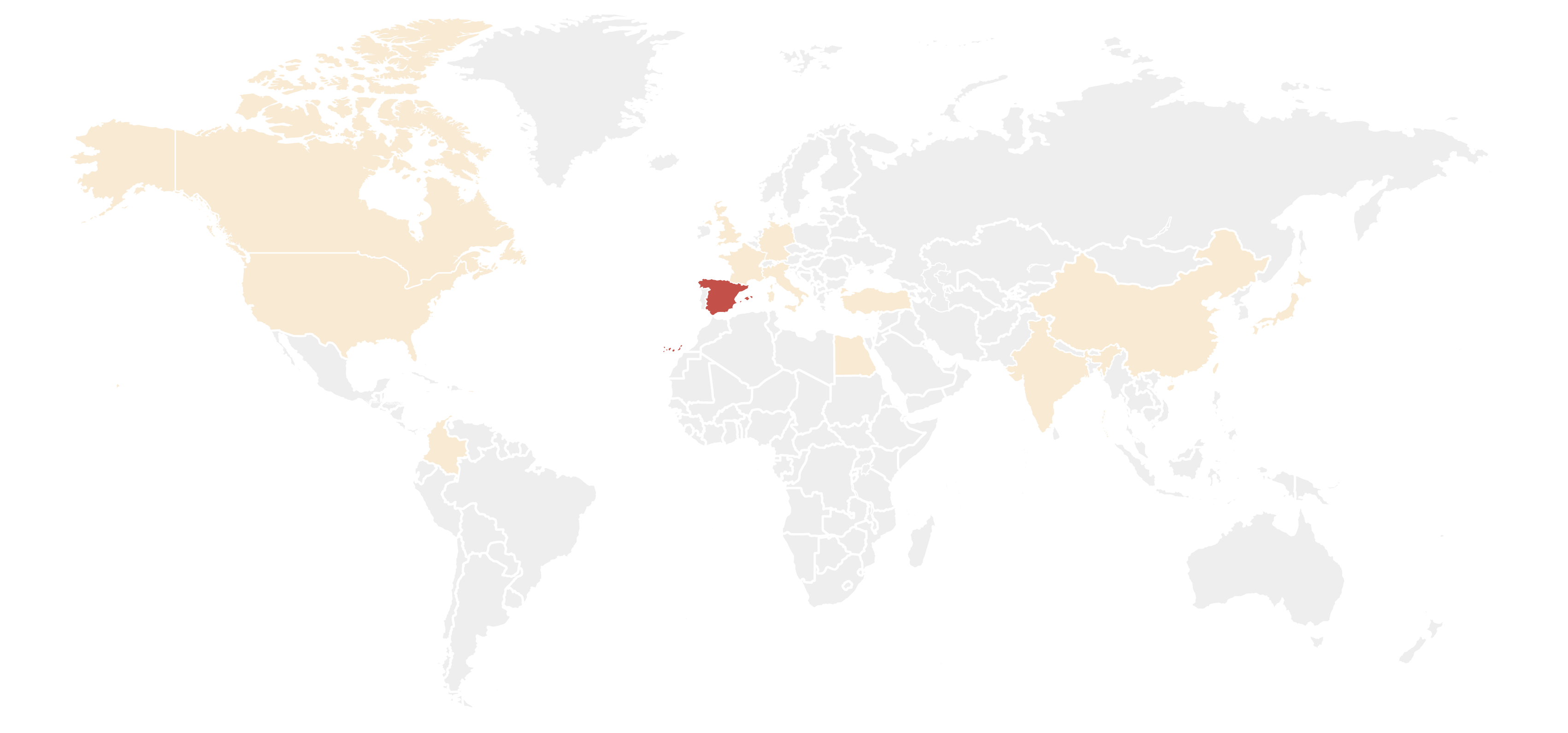 A map of the countries that participated in a survey about ITP symptoms,
how ITP affects people’s daily lives, and treatment